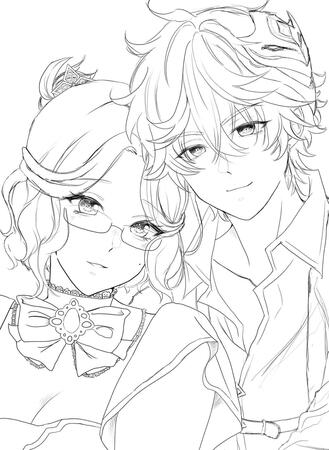 Couple bust sketch