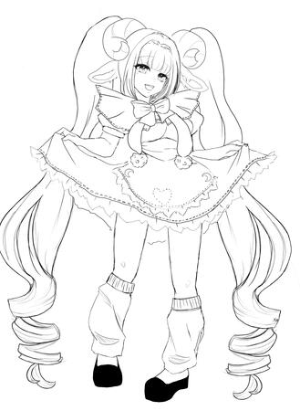 Fullbody single chara sketch (comm- Abby)