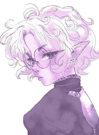 Flat color headshot sketch