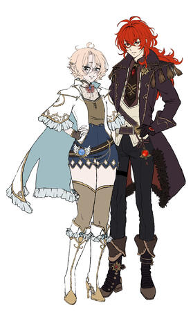 2 chara full-body flatcolor