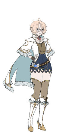 Flat color full-body sketch