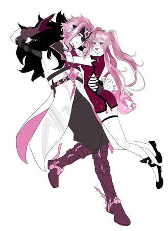 2 character full-body watercolor -OC kirasmooch
